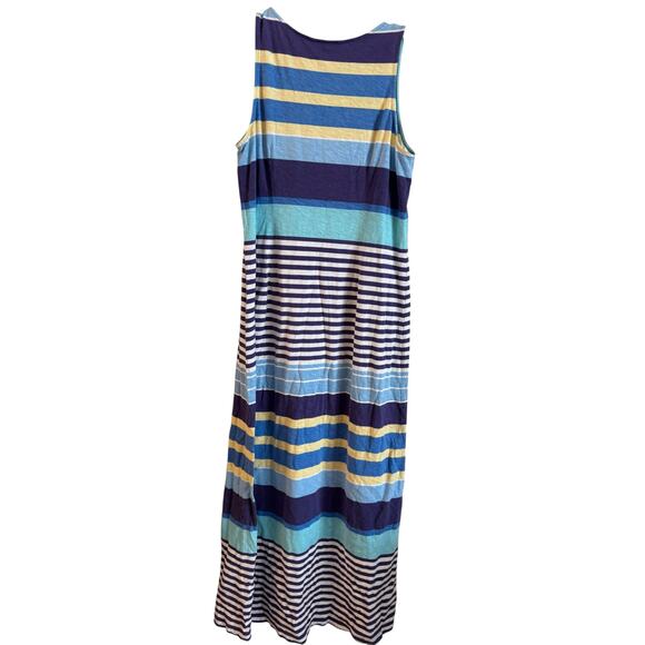 TOMMY BAHAMA Harbour Sea Maxi Tank Dress Size Medium Blue Yellow - Picture 2 of 6